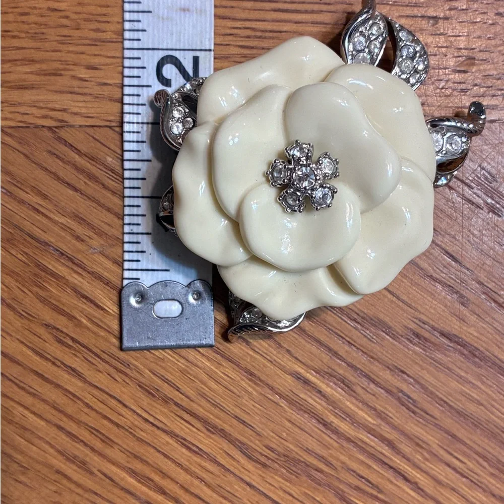 Nolan Miller Cream Camilla Rhinestone Brooch